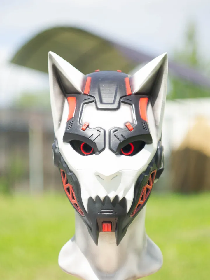 Cyber Cat Mask, CyberCat Mask, Cosplay Sci-Fi Mask, CyberPunk Mask for Halloween Photoshoot or Cosplay, Eyes with a Circle