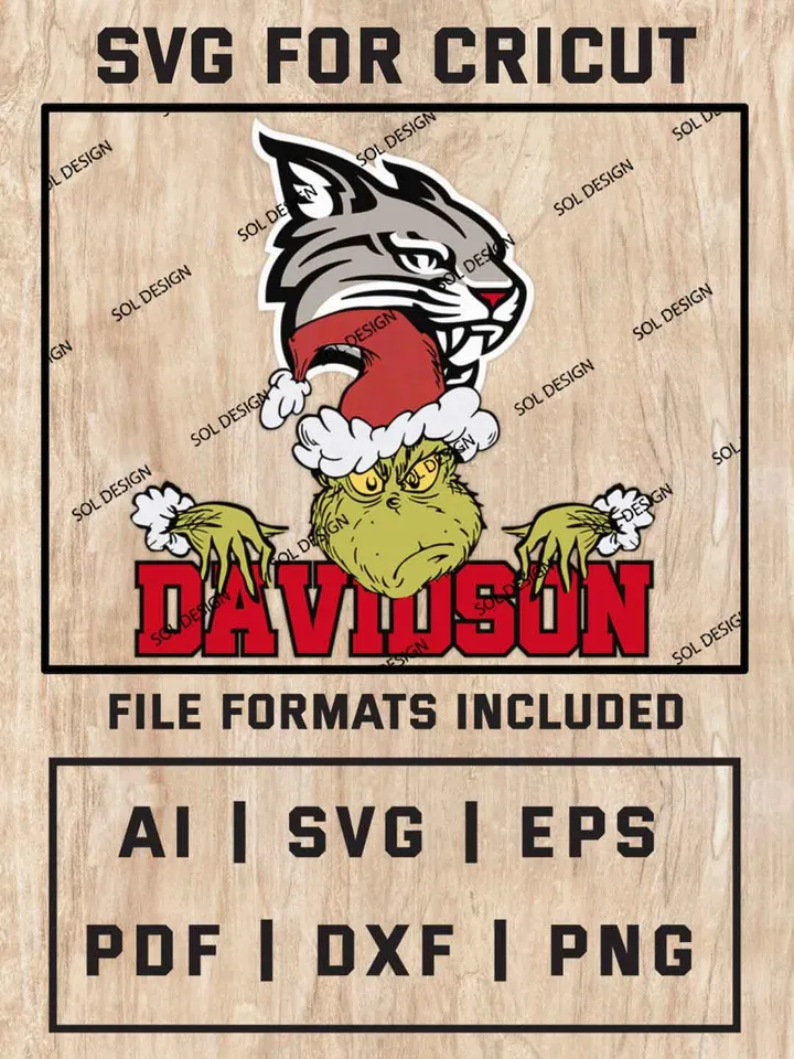 Grinch Davidson Wildcats SVG, NCAA SVG Design, NCAA Davidson Wildcats SVG, NCAA Wildcats Cricut, Christmas Svg, Grinch svg, Digital Download