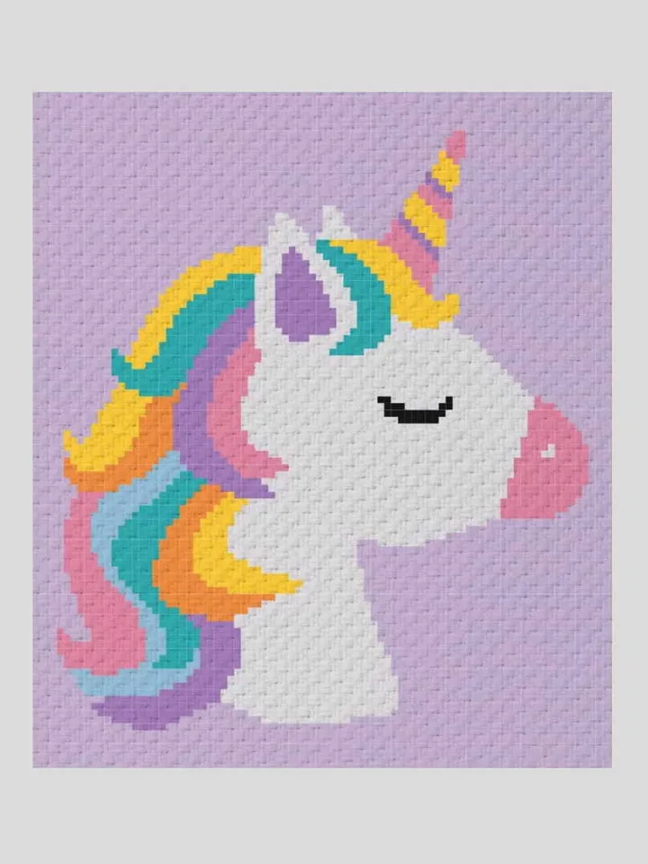 Crochet C2C Unicorn graphgan blanket pattern