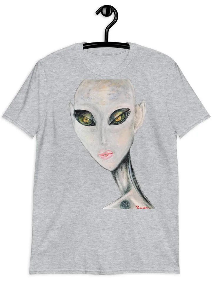 Alien Short-Sleeve Unisex T-Shirt made with my original unique acrylic painting.