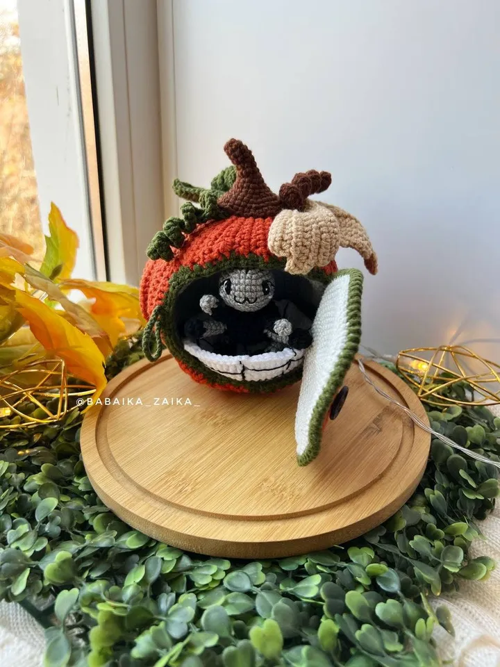 PDF Crochet Halloween Pumpkin House Pattern and Spider, Amigurumi Pumpkin, Halloween decor, Amigurumi Spider, Amigurumi House Pattern