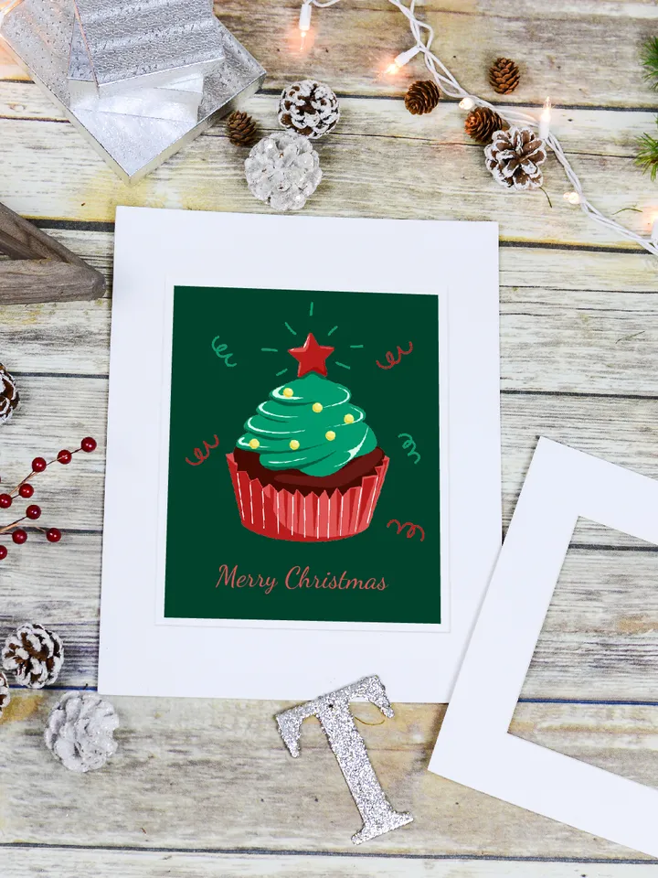 Christmas cupcake Sublimation PNG