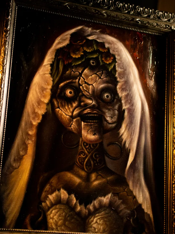 Original oil painting Resident Evil Angie with a frame