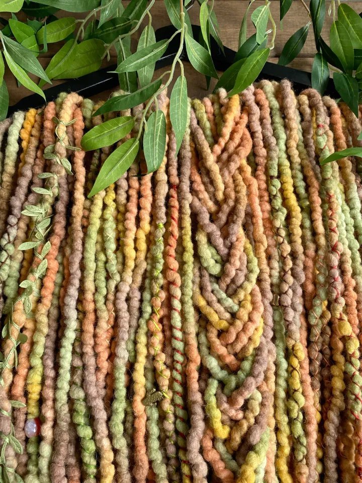 Ginger green brown Wool De dreadlocks Ready to Ship🧡🤎💚💛