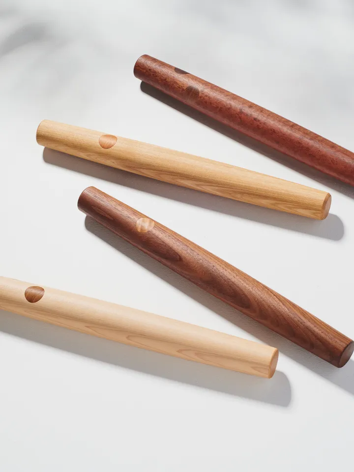 French Style Rolling Pin with Decorative Polka Dot Inlays
