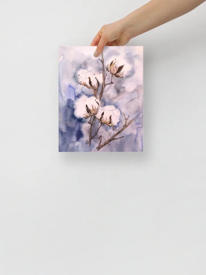 Cotton Watercolor Painting Set of 2 Flowers Original Painting Floral Art