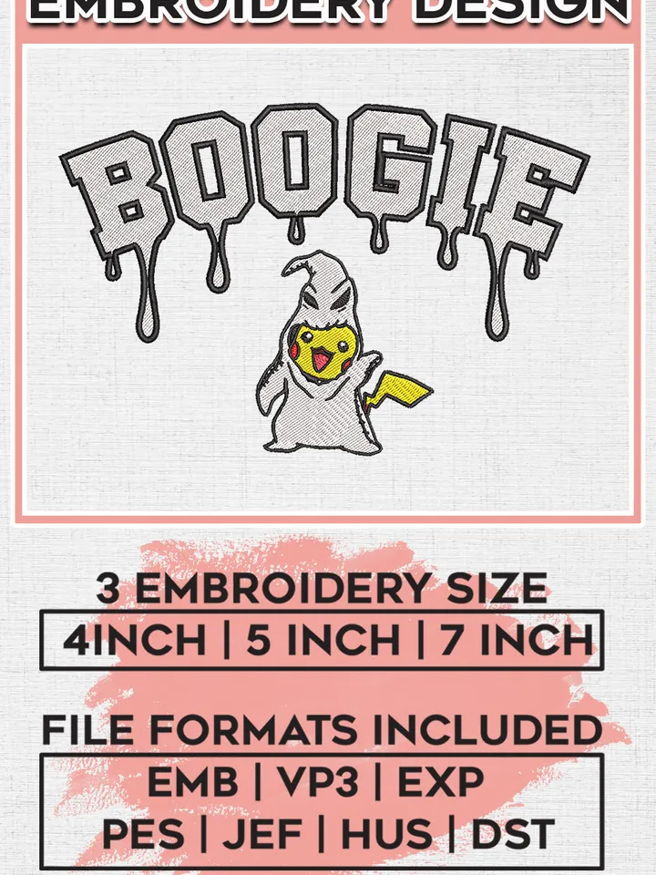 Halloween Pikachu x Oogie Boogie Drop Name Embroidery designs, Nightmare Before Christmas Machine embroidery designs, Halloween embroidery files, Spooky Season Machine Embroidery Digitized Pes Files, Digital Download