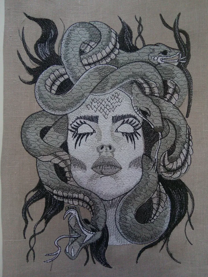 Medusa Gorgon - 8x12 Embroidery Design