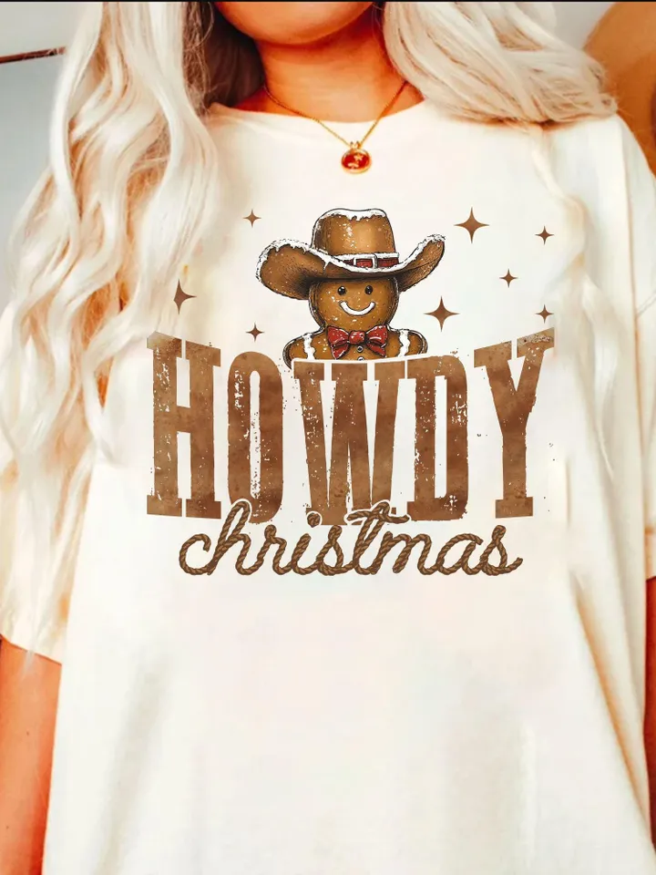 Howdy Chrsitmas Gingerbread man PNG, Christmas Season Png, Christmas western PNG, Christmas png, Retro Christmas Shirt PNG, howdy png files