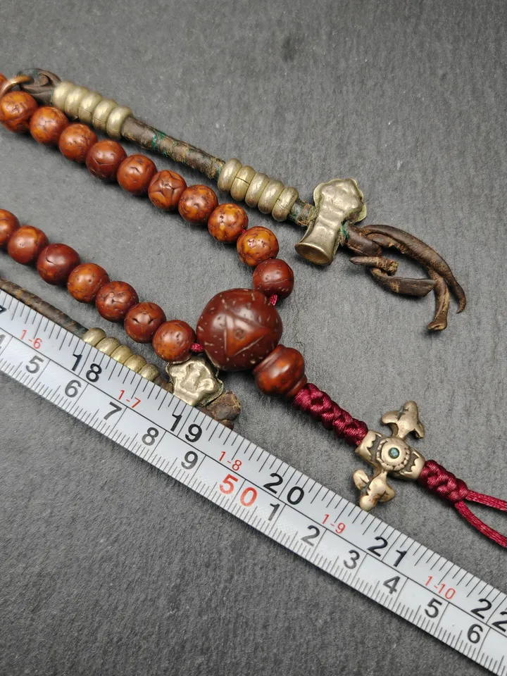 Gandhanra Old Tibetan Mala,Authentic 10mm 108 Kirin Eyes Bodhi Seed Prayer Beads - Handcrafted Tibetan Rosary with Unique Mix of Treasures