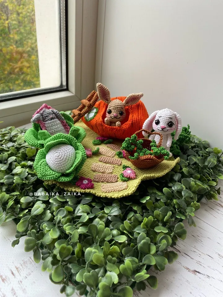 PDF Crochet Pattern Bunny's House, Small Toy Pattern, Amigurumi, Animal Pattern, Amigurumi bunny pattern, House Pattern