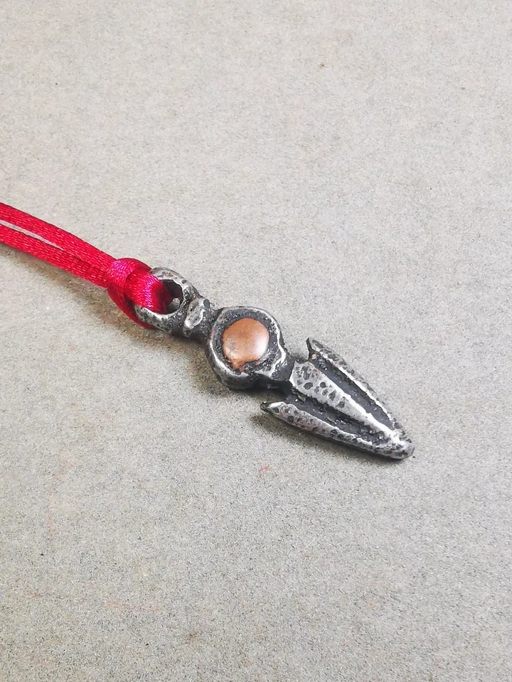 Gandhanra Handmade Tibetan Mala Amulet, Phurba Pendant for Prayer Beads,Necklace,Bag Hanging Accessories,Made of Cold Iron,1.3" × 0.35"