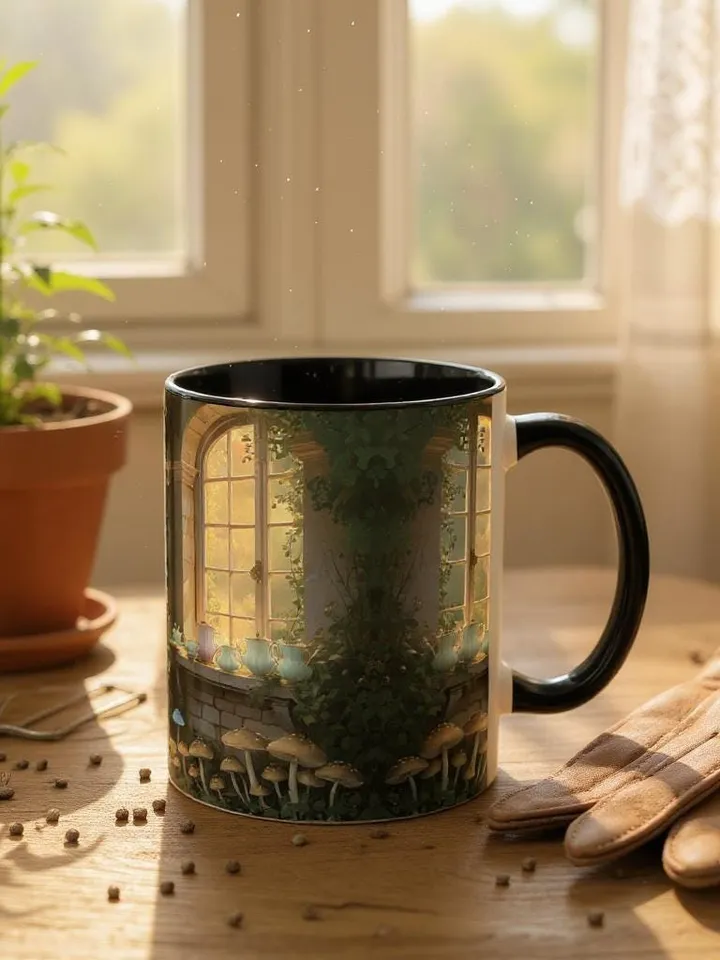 Chateaucore Floral Mug, French Cottagecore Tea Cup, Rustic Charm Coffee Cup, Vintage Farmhouse Gift, Wildflower Kitchen Decor, Gift For Her