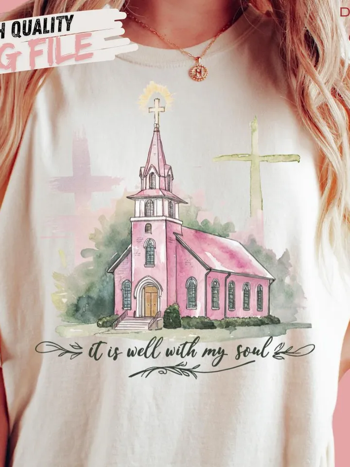 It Is Well With My Soul Watercolor PNG Sublimation | Vinyl Transfer | Christian Designs | Jesus Designs | Digital Download