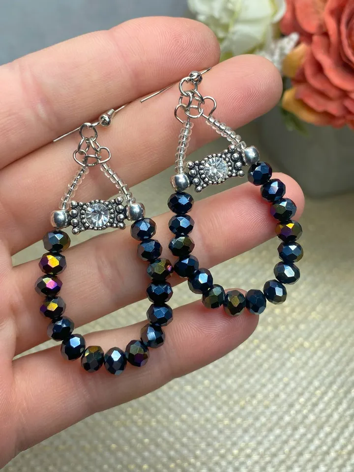 Classic handmade earrings.Handmade jewelry.