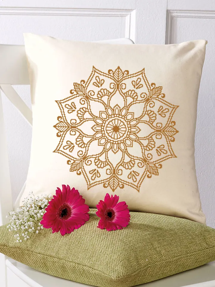 Flower mandala cross stitch pattern download PDF Simple mandala digital Monochrome cross stitch Modern cross stitch DIY Home decor #M179