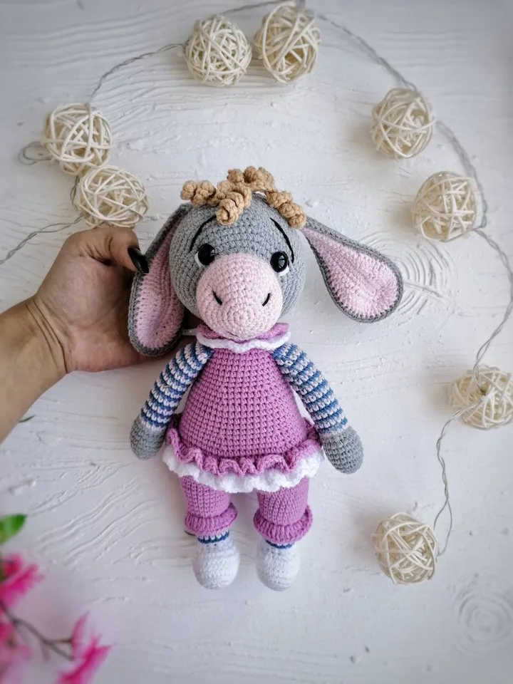 PDF donkey crochet pattern, crochet donkey, donkey pattern, crochet pattern, amigurumi donkey, cute donkey toy, amigurumi donkey pattern