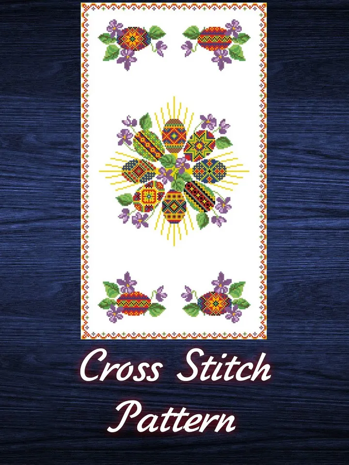 Cross Stitch Pattern Easter Towel Digital Download PDF