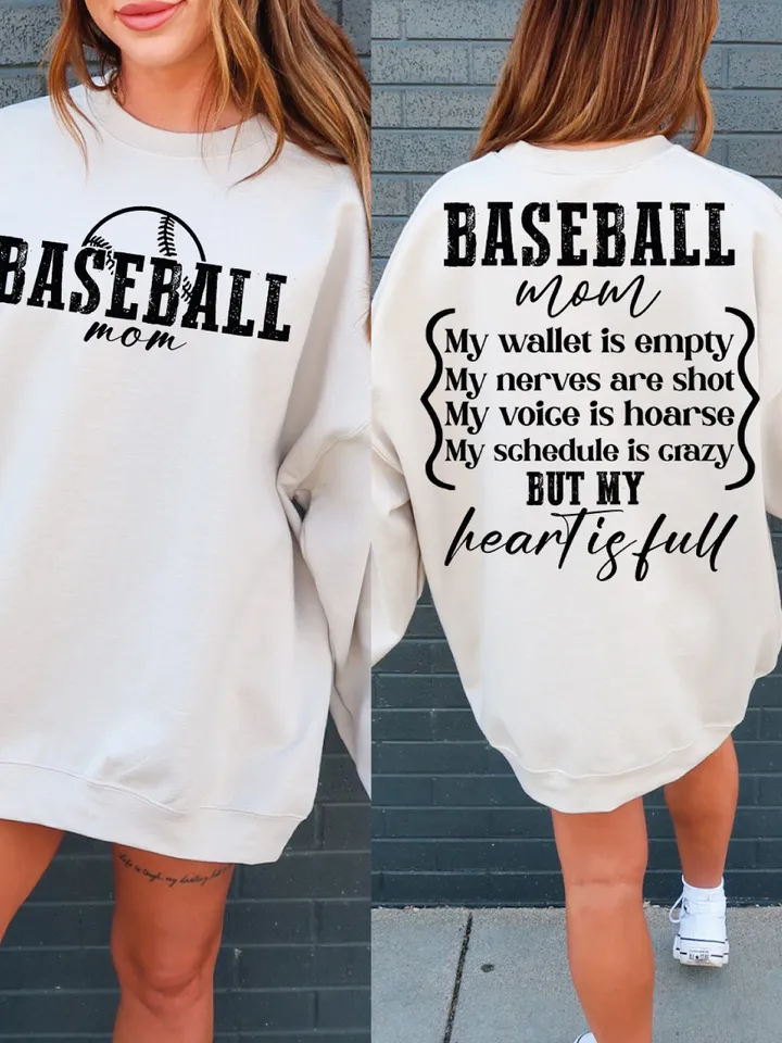 Baseball Mom Wallet is Empty Heart is Full Shirt, baseball mom svg, baseball mother svg, PNG Digital Download