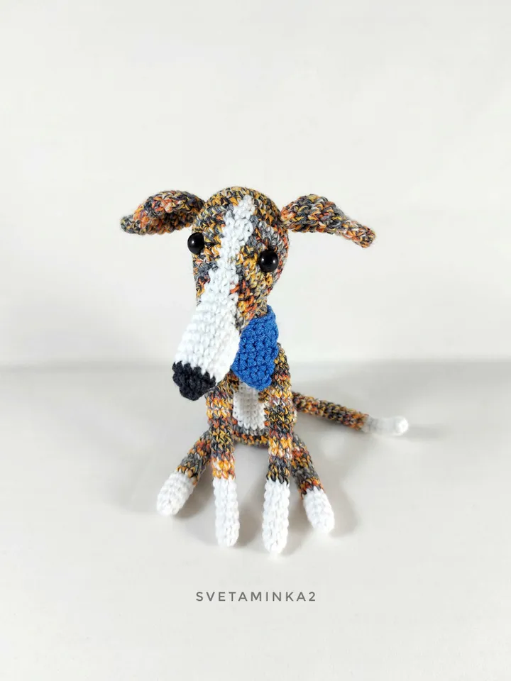 Greyhound Crochet Pattern Amigurumi Dog Whippet, Italian Greyhound, Galgo, Sighthound, Lurcher. Digital Download. PDF.