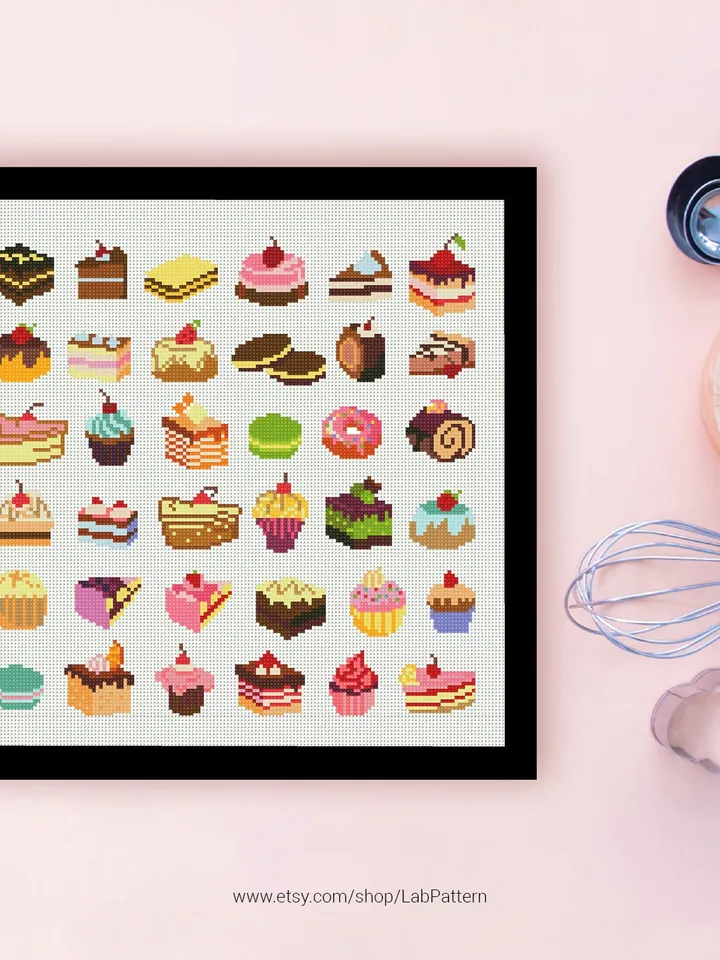 Mini Cake Cross stitch pattern | Embroidery Pattern | Instant Download | Embroidery Designs
