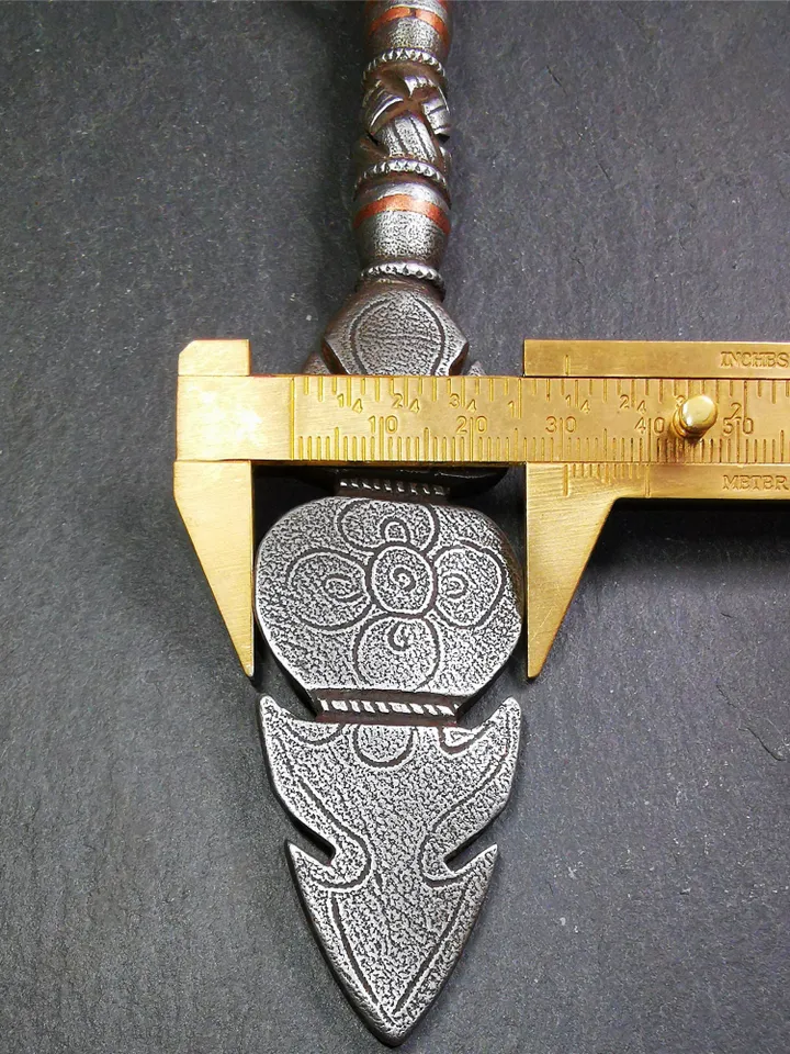 Gandhanra Handmade Tibetan Buddhist Ritual Implement - Kila -Dorje Phurba,Made of Cold Iron inlaid Copper,7.8"
