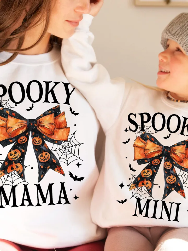 Spooky Mama Mini Png, Coquette Halloween Png, Spooky Season Png, Retro Halloween Png, Spooky vibes Png, Fall Png,Mama Mini Halloween Shirt