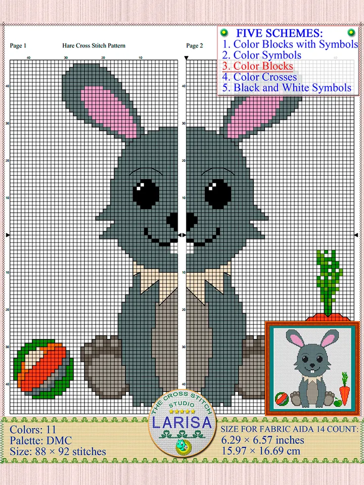 Hare Cross Stitch Pattern | Enchanting Hare Cub Chart