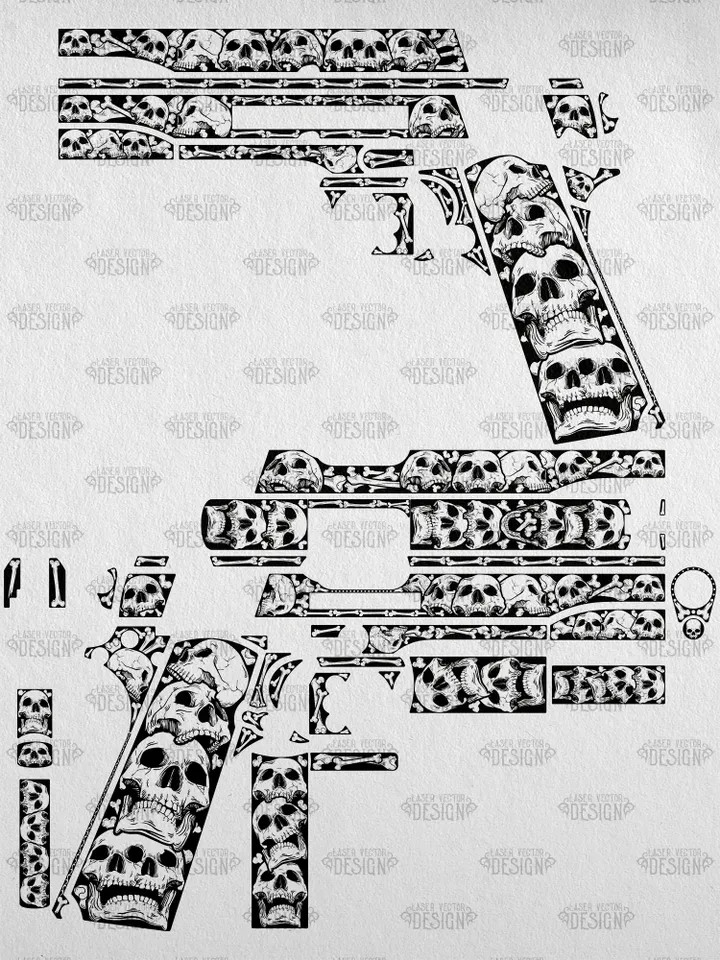 VECTOR DESIGN Colt 1911 Competition Skulls and bones