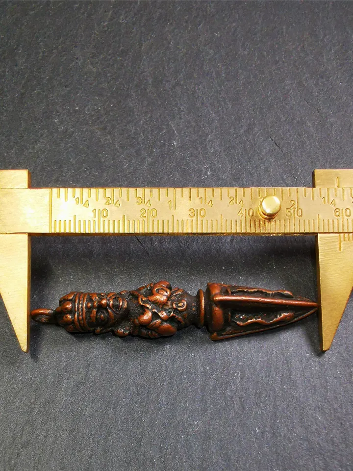 Gandhanra Antique Tibetan Amulet ,Vajrapani Phurba,Kila(Dorje Phurba) , Trantic Buddhism Ritual Implement Pendant,Made of Copper,2.36"