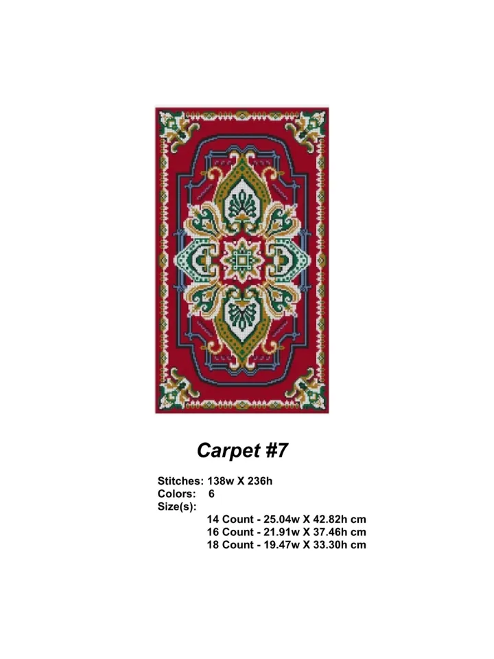 Carpet 07 Antique Needlepoint Rug Cross Stitch Pattern PDF