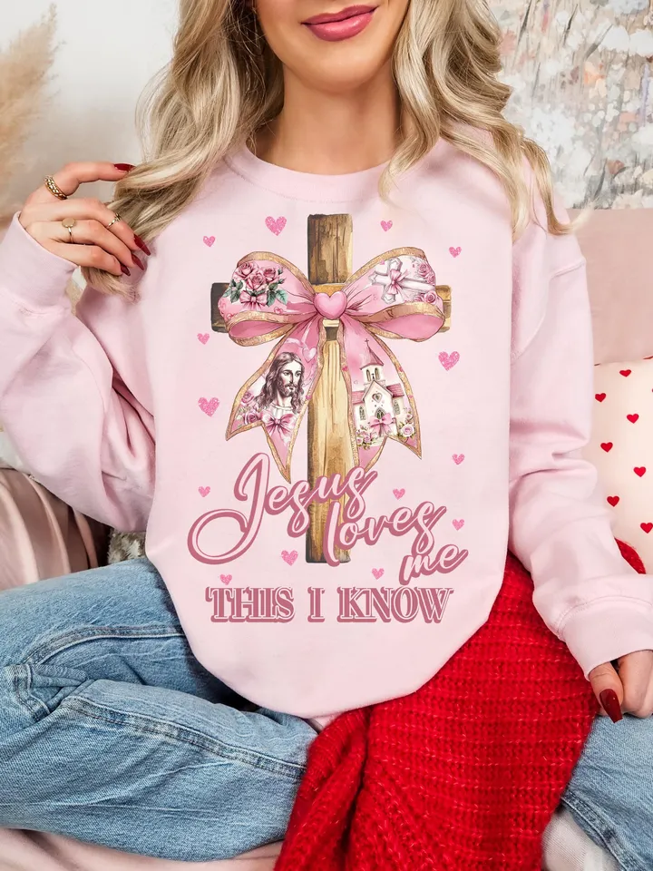 Jesus loves me this I know Png, Valentine Png, Valentine Heart Png, Christian Cross Png, Bible verse Png, Love like Jesus png, Brushstroke