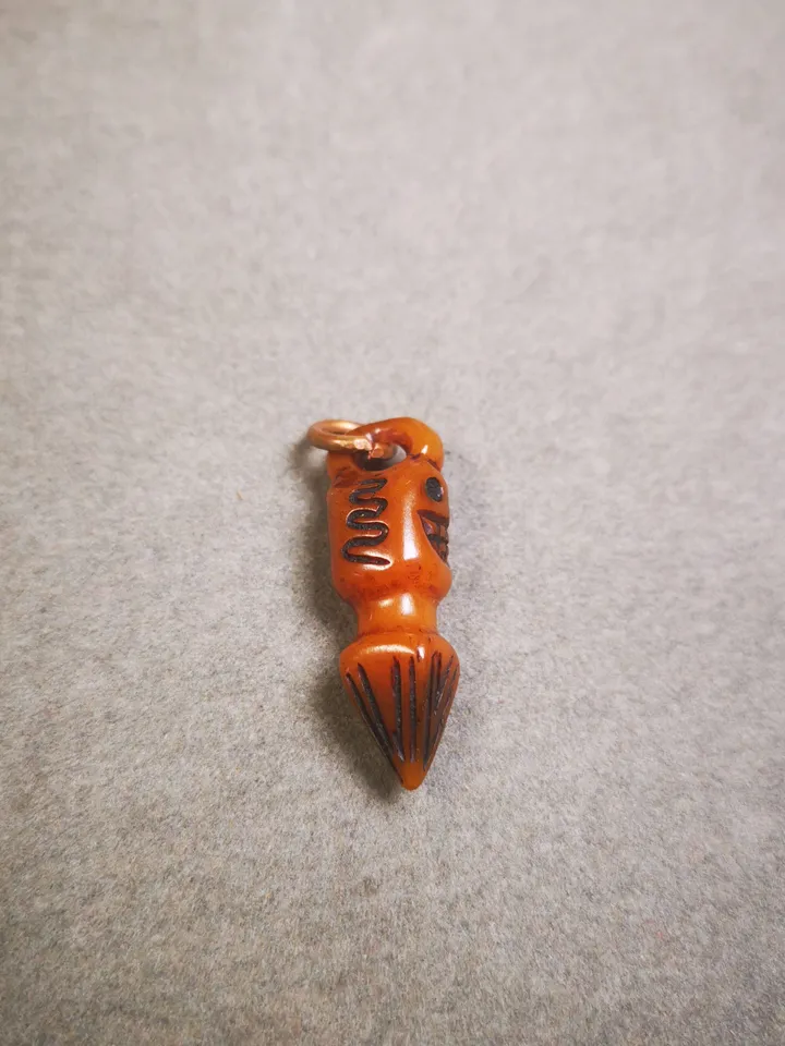 Gandhanra Tibetan Bone Carved Phurba Amulet, Ritual Implement Pendant