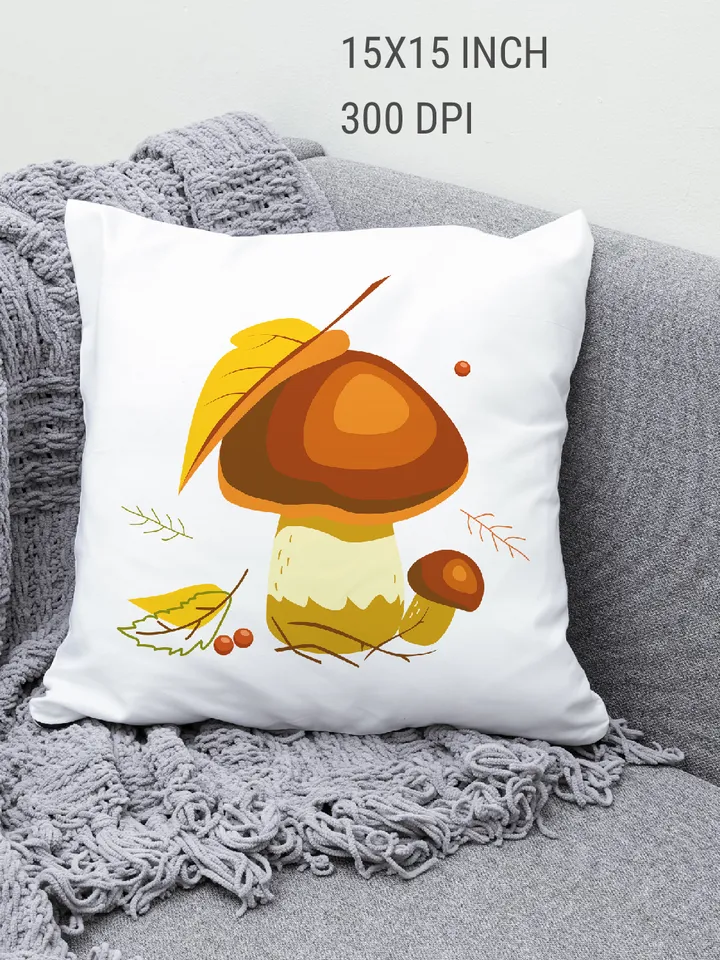 Autumn mushroom sublimation. Bag, pillows, mugs, T-shirt PNG