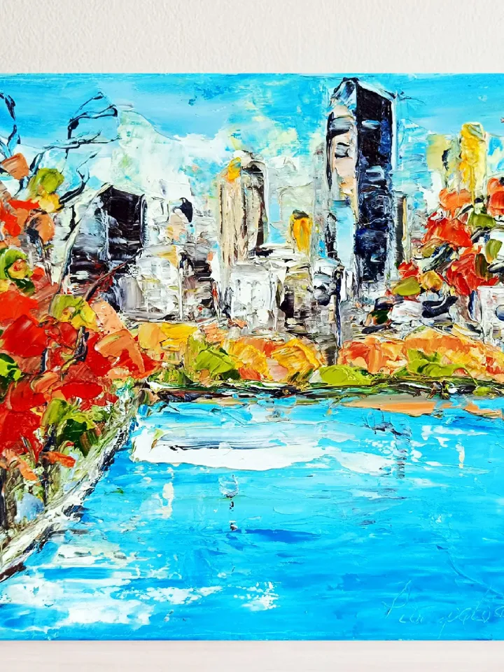 Central Park Oil Painting On Canvas New York City Park Canvas Original Art NYC Wall Art Cityscape Wall Art Gifts by ArtProkopaloSv