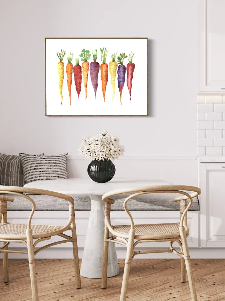 Carrots Watercolor Print, Colorful Carrots, Vegetable Painting, Rainbow Carrots, Kitchen Art Print, Watercolor Painting Print