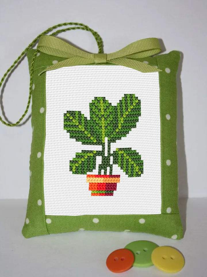 Mini plant cross stitch pattern download PDF, Small floral cross stitch chart, Quick cross stitch sampler, Potted plants embroidery PDF #P18