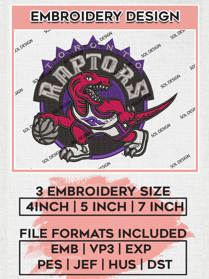 NBA Toronto Raptors Machine Embroidery Design, Toronto Raptors Embroidery Design Files, NBA Logo Machine Embroidery, NBA Embroidery Design, Digital Download