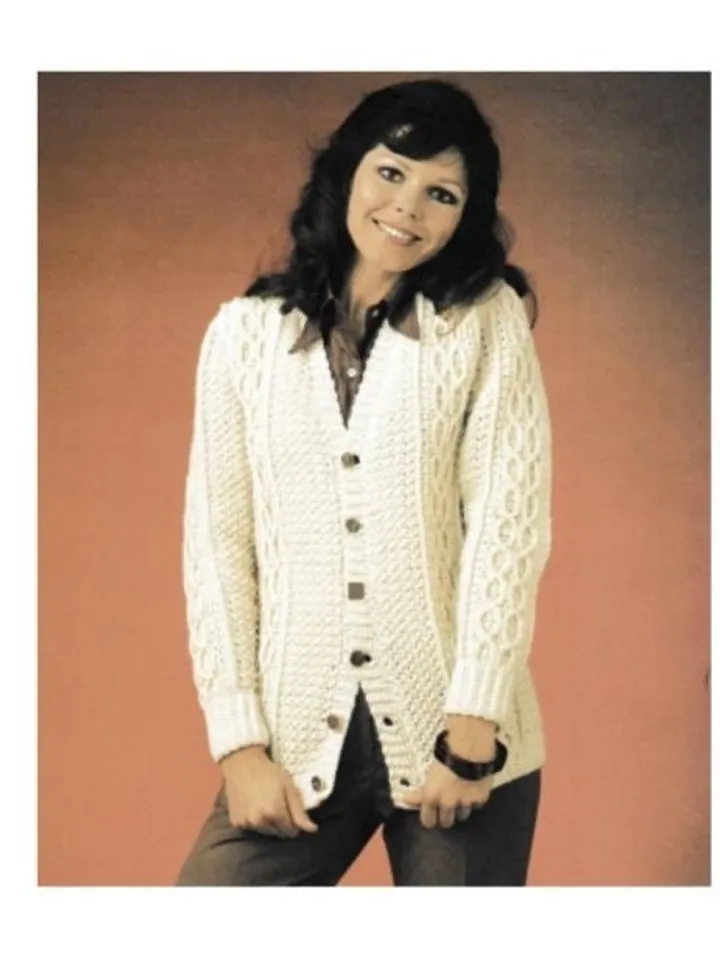 Cardigan crochet pattern, aran crochet cardigan, women knit card pdf pattern