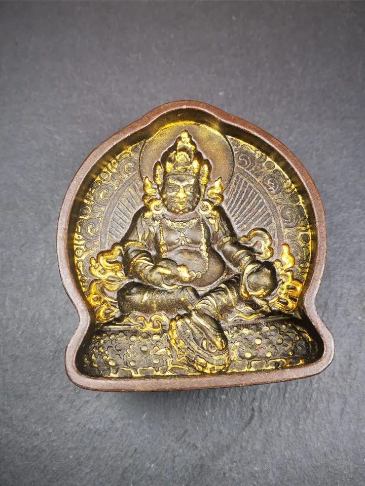Gandhanra Handmade Tibetan Buddha Statue Tsa Tsa Mold,Yelllow Jambhala,Copper Mould For Making Clay Buddha Statue,Tsha Tsha