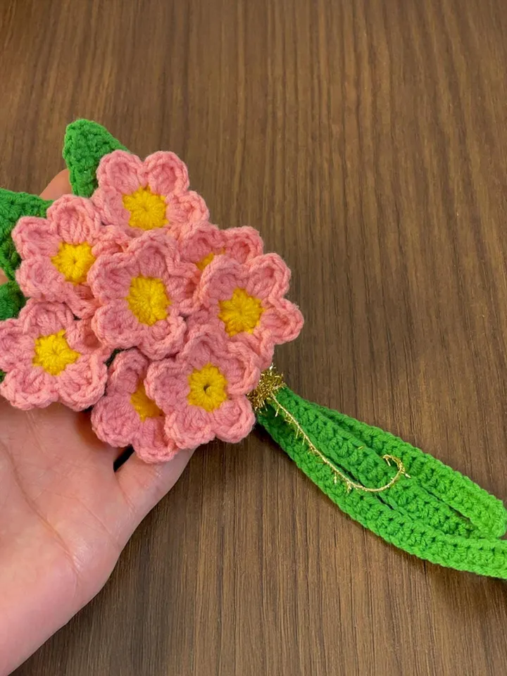 3D Crochet Flower Bouquet Pattern PDF, Realistic Floral Home Decor, Amigurumi Crochet Flowers DIY, Handmade Room Decoration