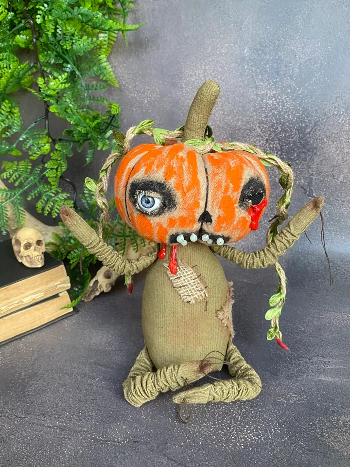 Primitive pumpkin for horror Halloween party