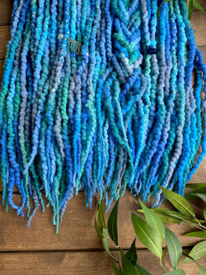 Turquoise blue Wool Double Ended dreads β¨