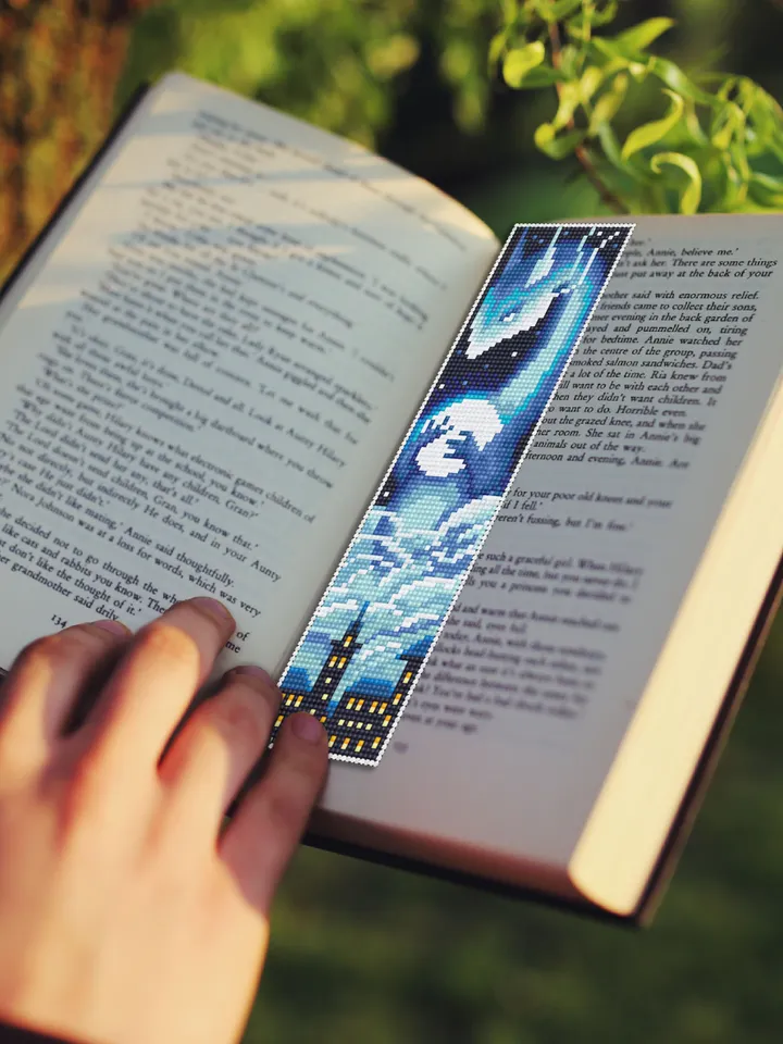 Dragon bookmark set cross stitch pattern download PDF Chinese cross stitch Fantasy dragon embroidery Moon cross stitch Digital bookmark #B50