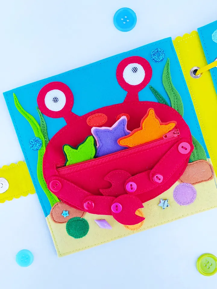 Sea Animals Quiet book Pattern PDF, Felt book pattern, Soft sensory book template, Quiet book sewing ideas for kids 2, 3, 4 year old