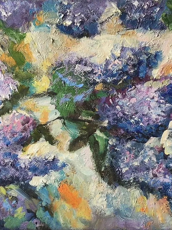 Lilac Painting Floral Original Art Lilac Flower Artwork