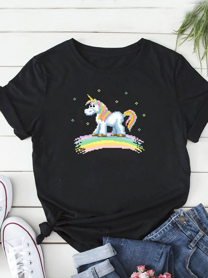 Rainbow unicorn cross stitch pattern download PDF Unicorn hand embroidery PDF Cute animal cross stitch chart, Little horse cross stitch #K11