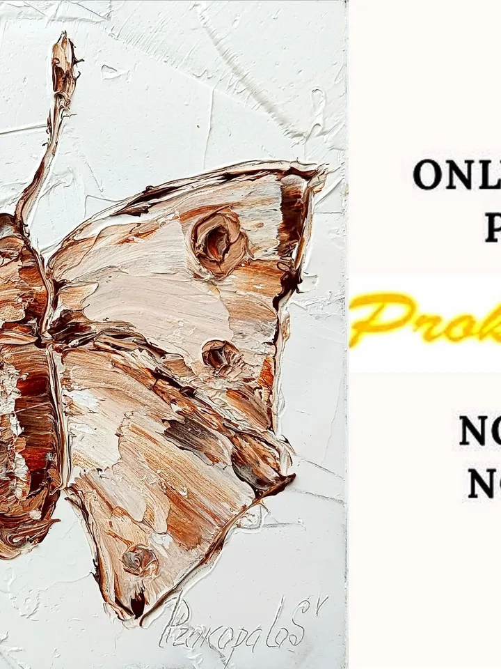 Butterfly Painting Moth Original Art Insect Oil Painting Bug Artwork Home Wall Art Decor for Home Bug Collection by ArtProkopaloSv