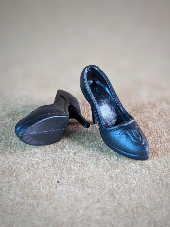 Black High Heel Shoes for 1/6 scale female dolls