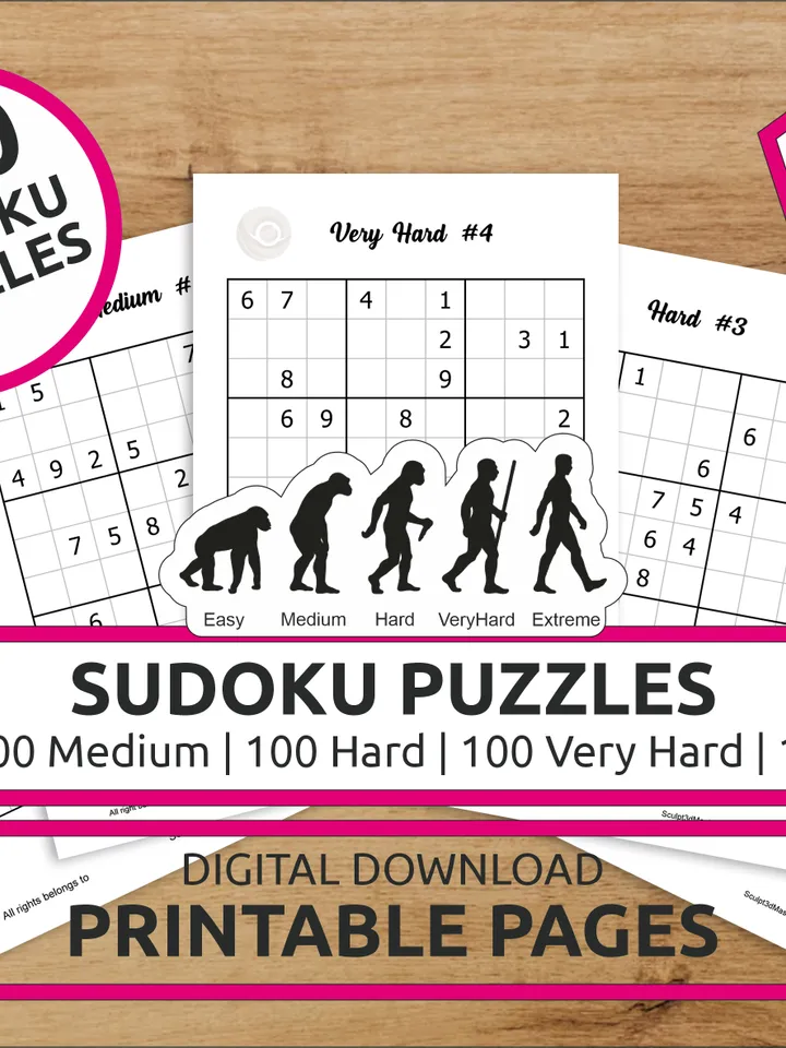 Sudoku Puzzles - Volume 4 | 100 Easy 100 Medium 100 Hard 100 Very Hard 100 Extreme Puzzles Bundle PDF